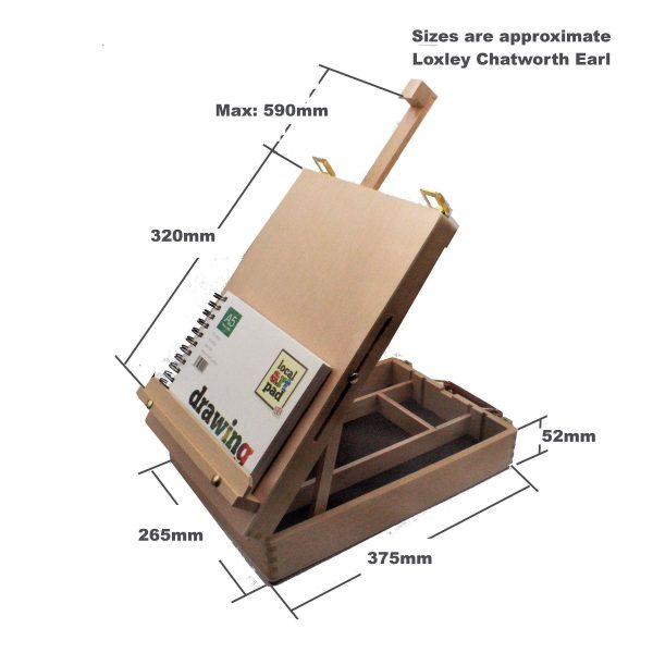 adjustable wooden easel with lined storage