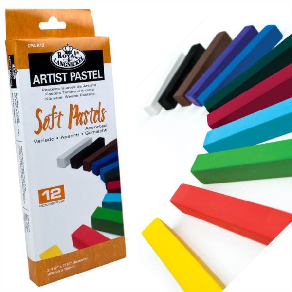 12 assorted soft coloured pastels from Royal and Langnickel