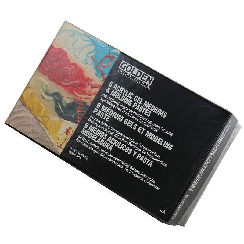 Golden Artist 6 Acrylic Gel Mediums & Moulding Pastes 6x 59ml Pots