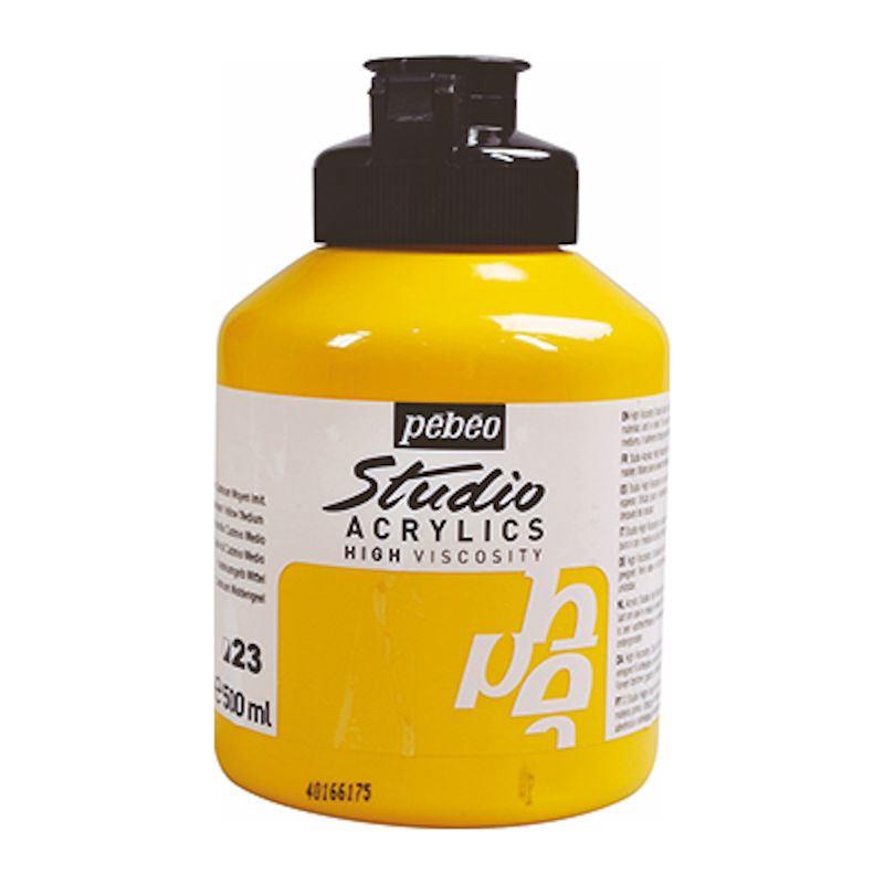 Pebeo Acrylic studio paint 500ml Cadmium Yellow MED