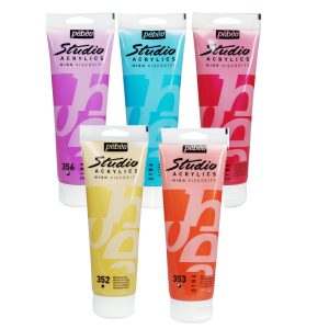 Pebeo studio acrylic iridescent and metallic 250 ml tubes