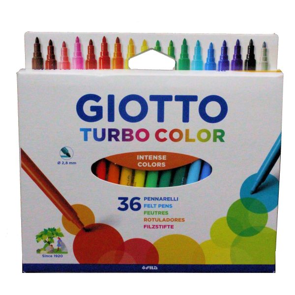 fila giotto turbo colour felt tip pens 36