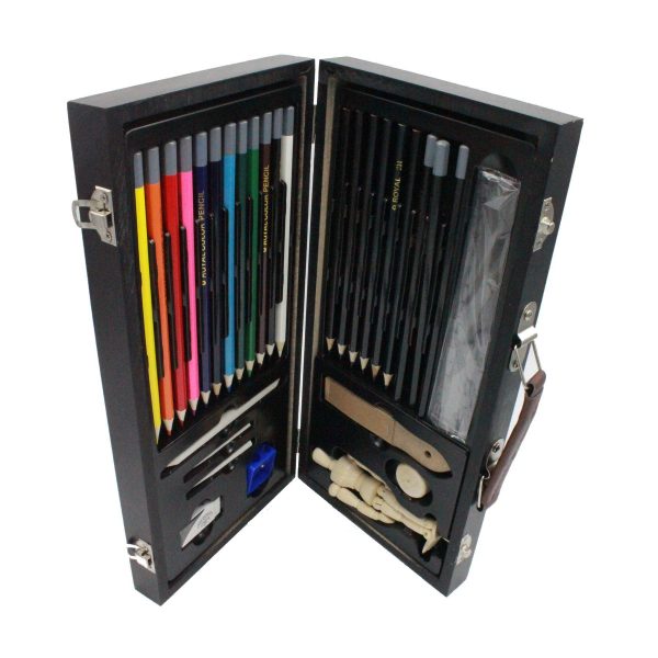 wooden pencil case drawinging sketching  local art shop