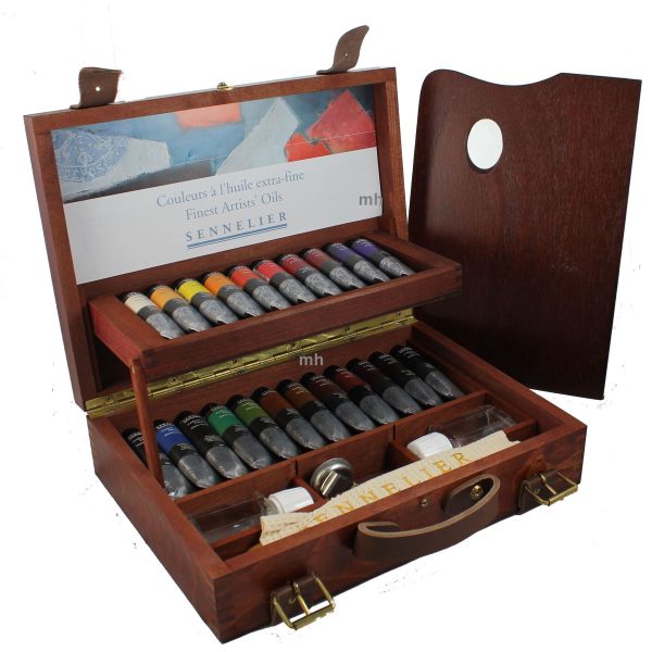 Sennelier 130351 artists oil wooden box set