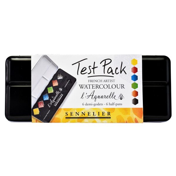 Sennelier watercolour paint test pack extra fine half pans