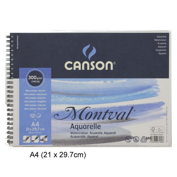 Canson Montval Spiral A4 12 Sheets 300gsm