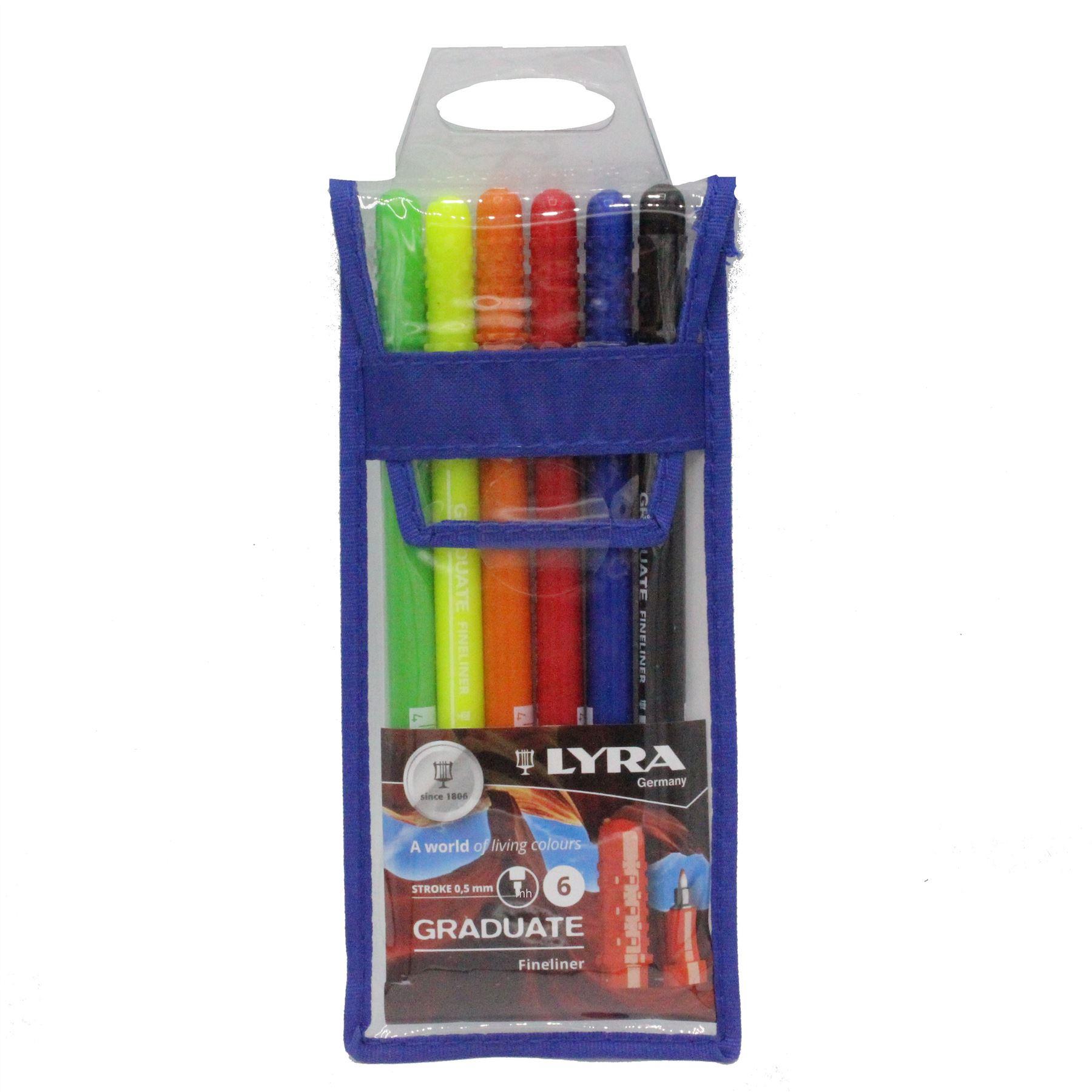 6 Lyra graduate wallet of fineliner pens