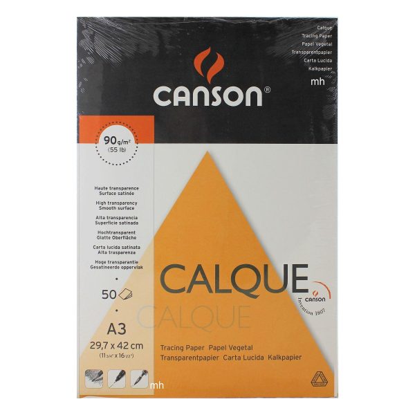Canson A3 Calque Satine Tracing Paper Pads 50 Sheets