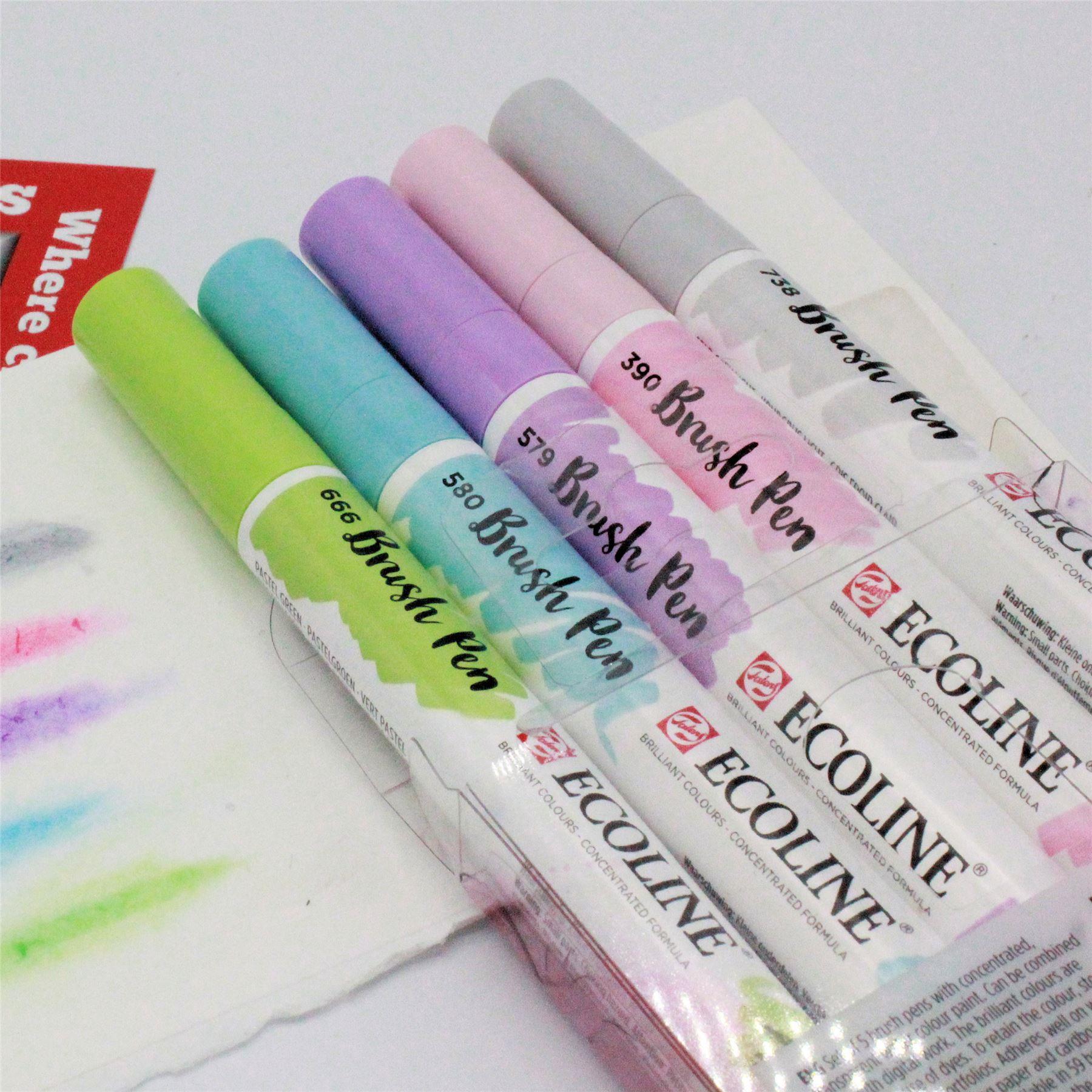 Talens brush pen 5 pastel colours