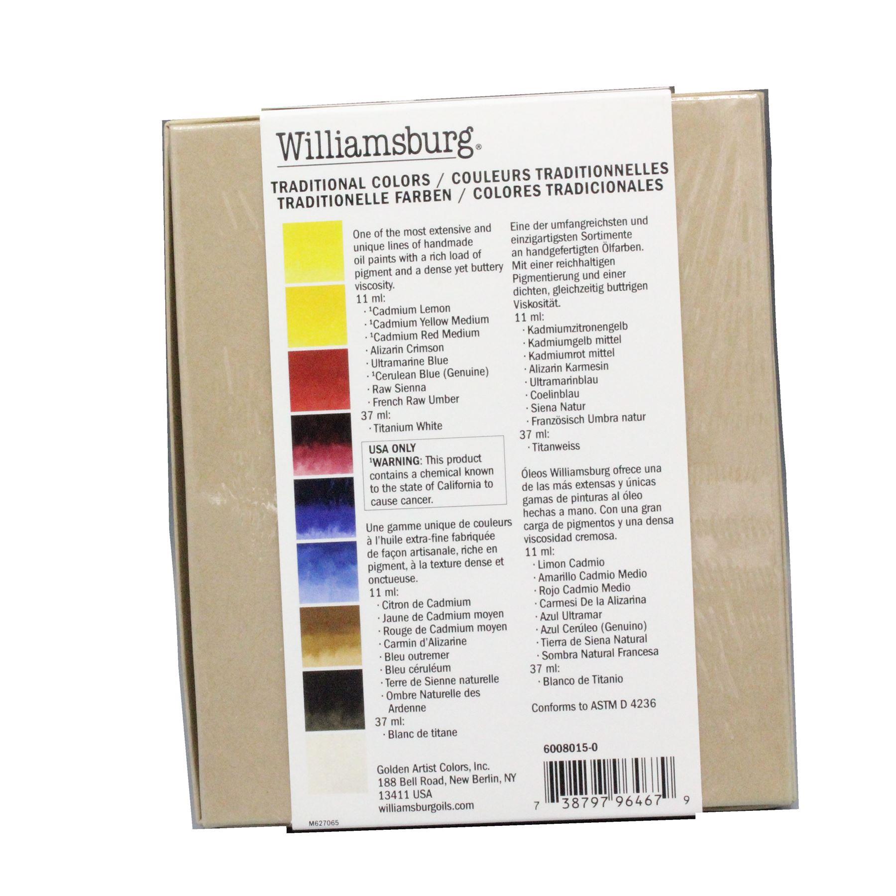 traditional colours oil paint tube set williamsburg