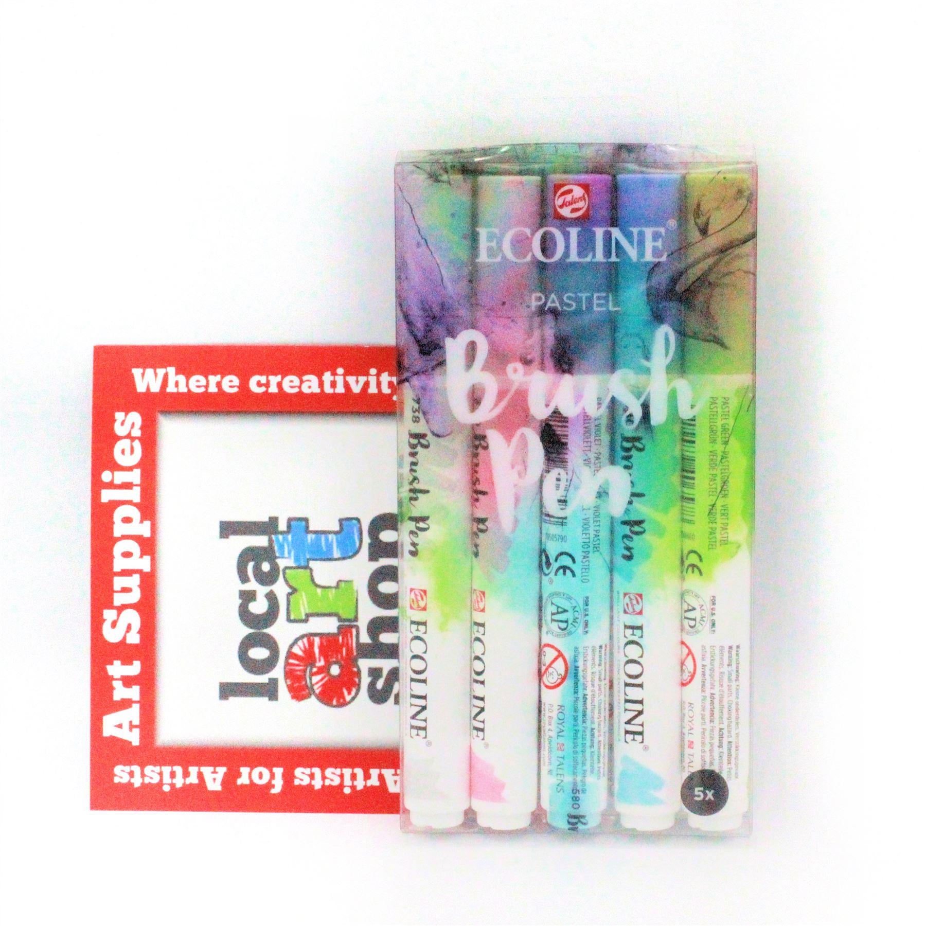 watercolor brush pens 5 pastel tones ecoline