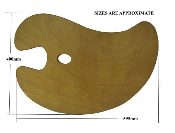 loxley Large Wooden Kidney Shaped Palette, 59x37cm