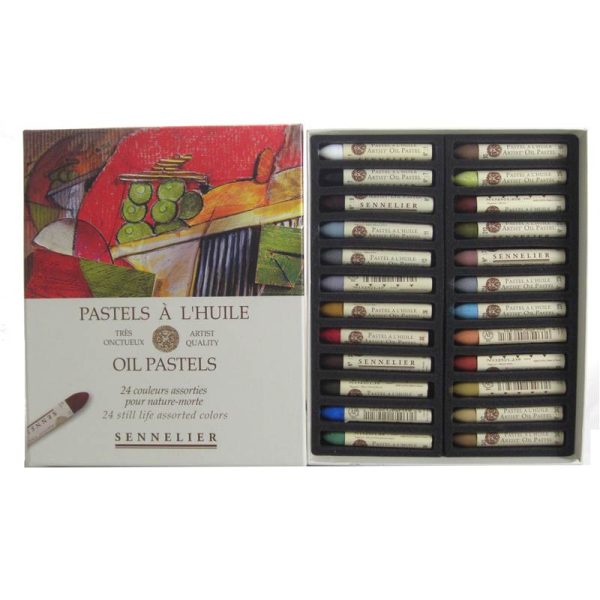 Sennelier oil pastels 24 sticks, still life assorted range