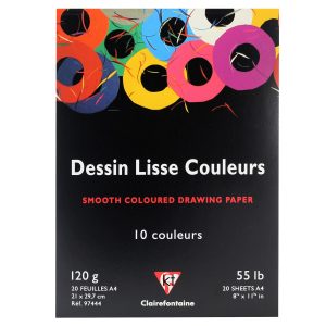 Clairefontaine A4 dessin lisse couleurs smooth colour drawing pad