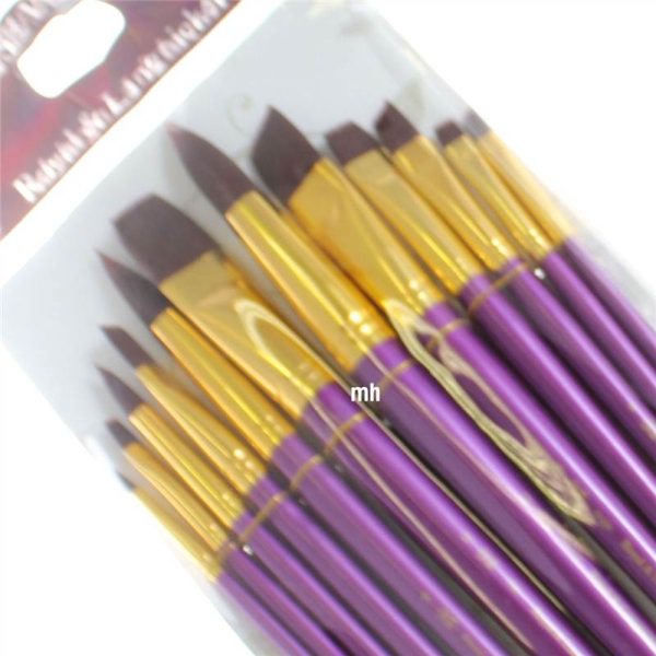 Royal and Langnickel 12 artists paintbrushes RSET-9315, firm Burgundy Taklon hair