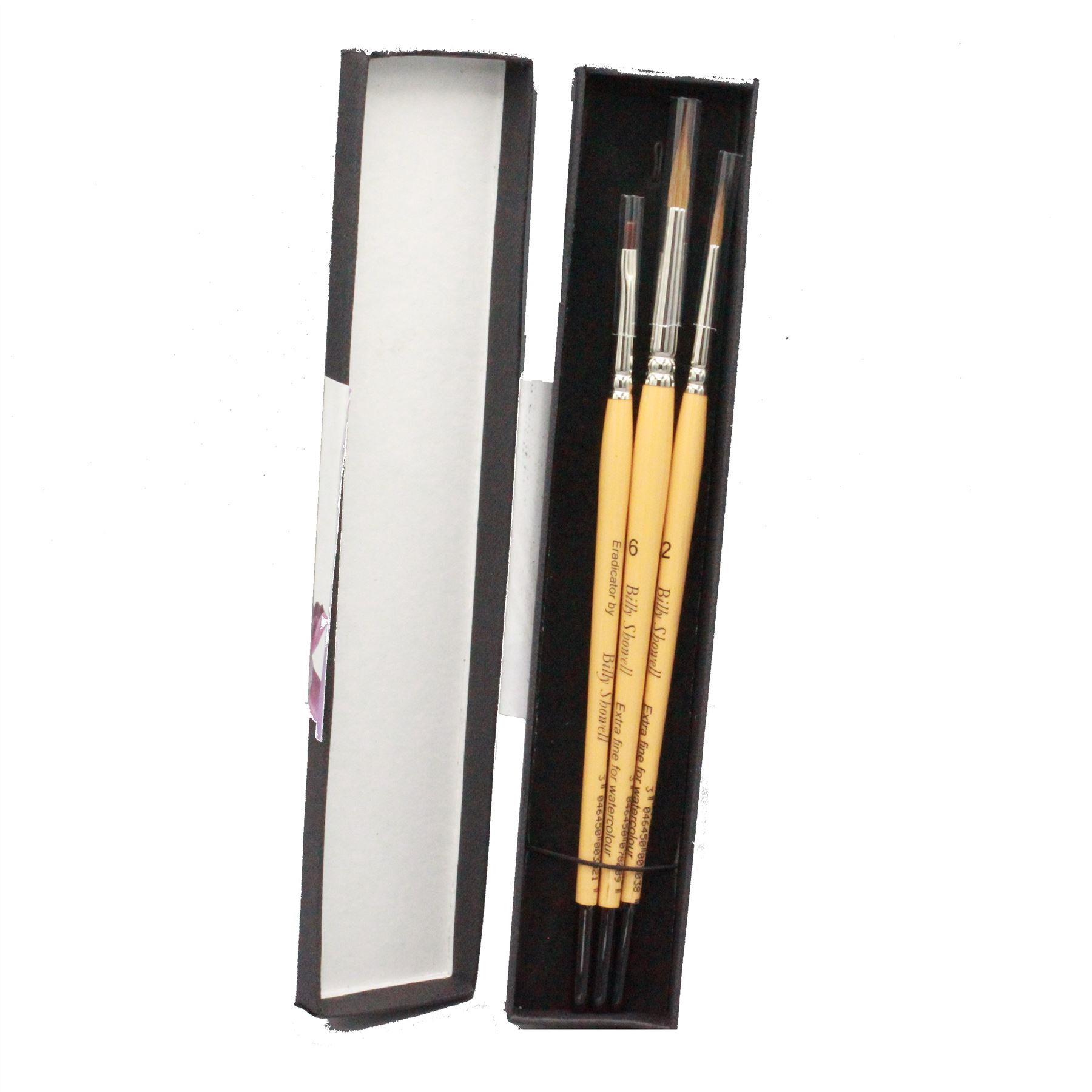Billy Showell Sennelier 3 Sable artists brushes