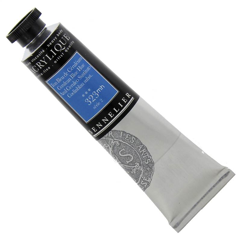 Sennelier Acrylique Acrylic Paint 60ml Tube 323 Cerulean Blue Hue Series 2