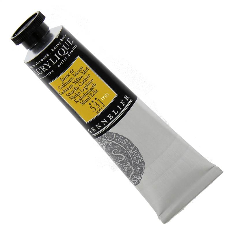 Sennelier Acrylique Acrylic Paint 60ml Tube 531 Cadmium Yellow Medium Series 6