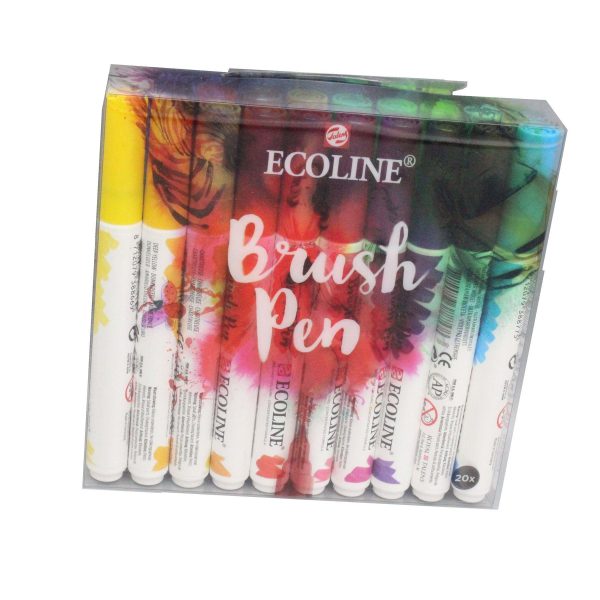 assorted color watercolor brush pen set ecoline