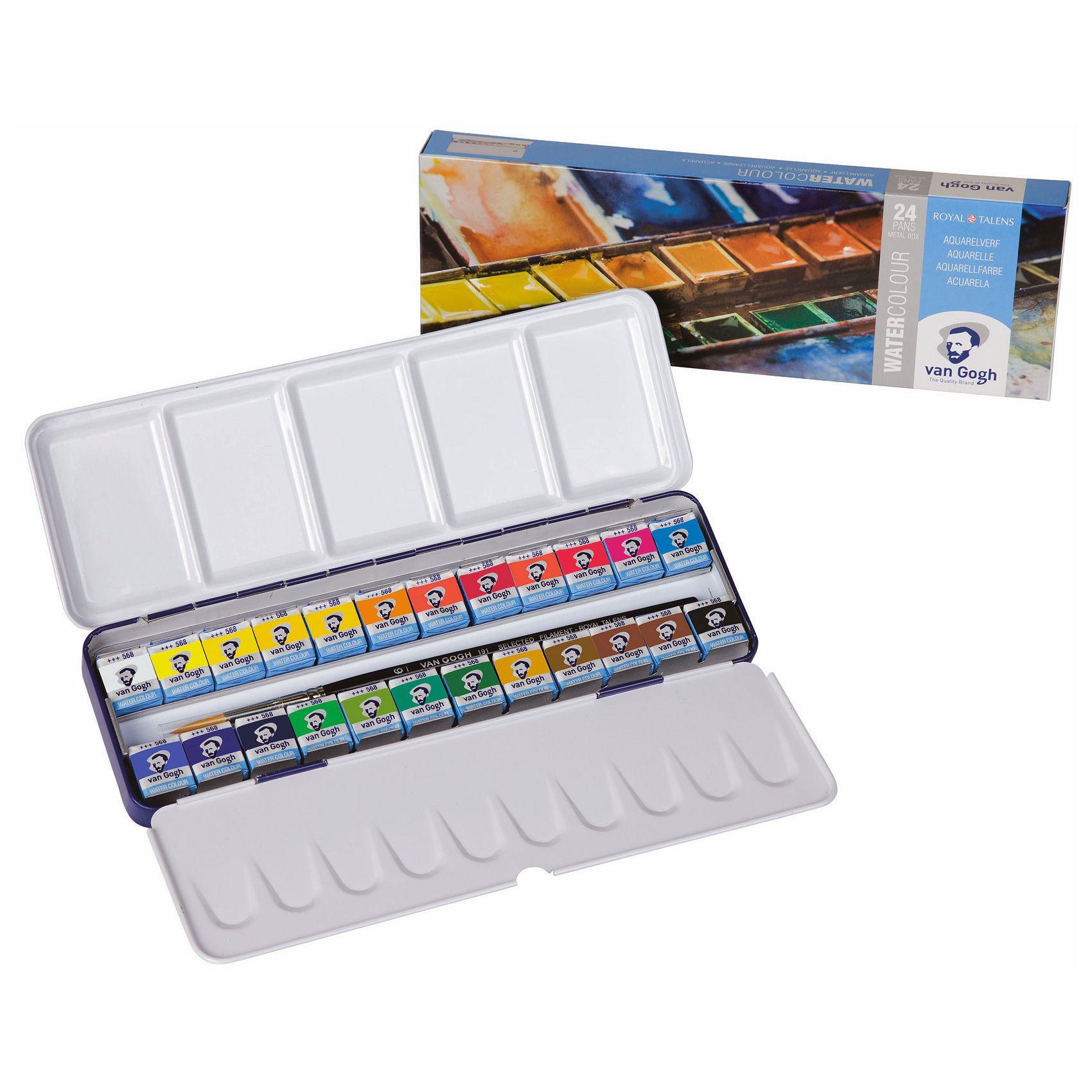 Van Gogh Water colour Set Metal 20M8624 24 artists pan watercolour paint