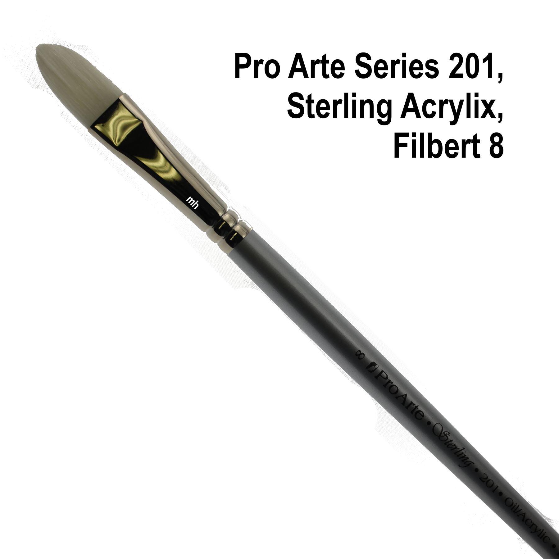 Pro Arte Series 201, Sterling Acrylix Brushes, Filbert 8