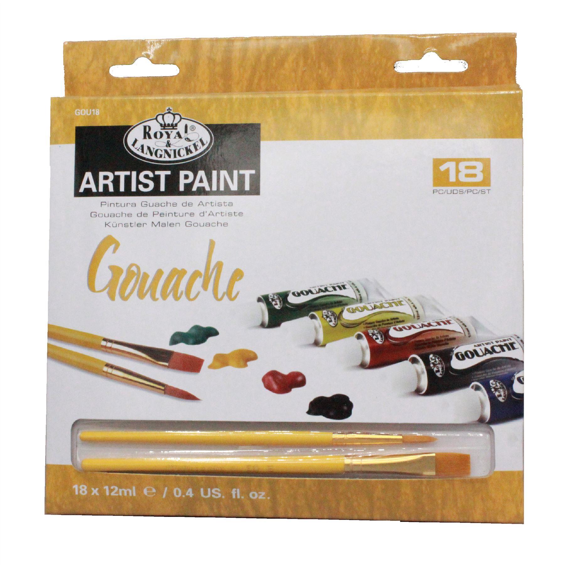 Royal & Langnickel artists student painting 18 colour Gouache Paint Set
