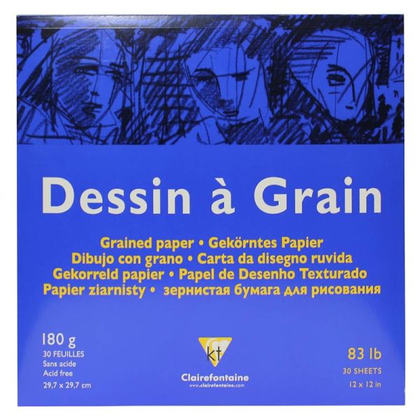 Dessin à Grain White Grained Drawing Paper 30 Sheets - 29x29cm