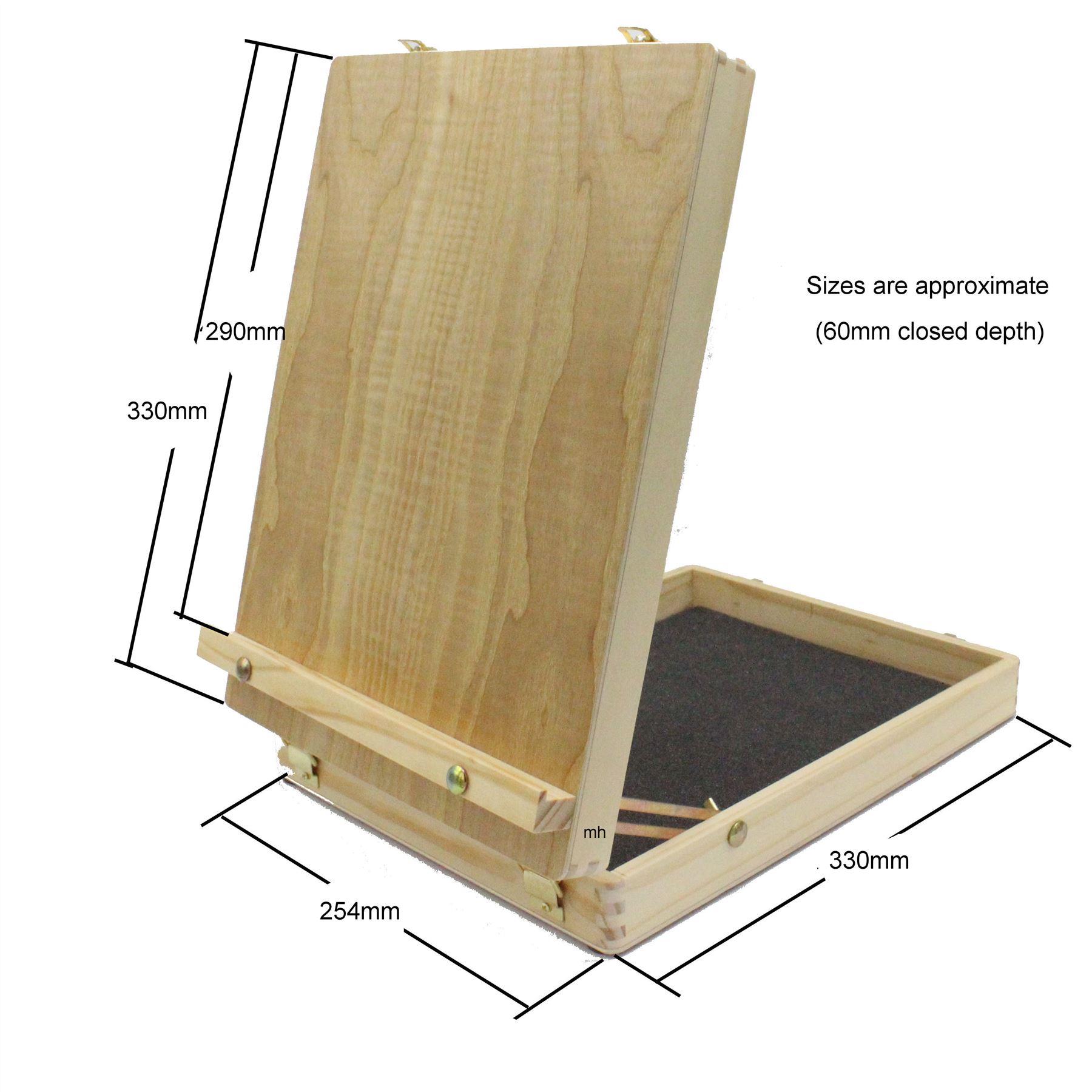 sizes of artists wooden table top easel