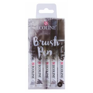 Ecoline Royal Talens watercolour brush set ecoline grey tone pens
