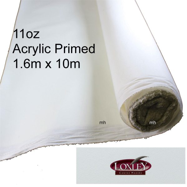 Loxley canvas roll primed 1.6m x 10m cotton