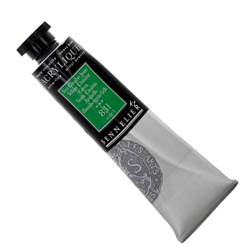 Sennelier Acrylique Acrylic Paint 60ml Tube 831 Yellow Cinnabar Green Series 3
