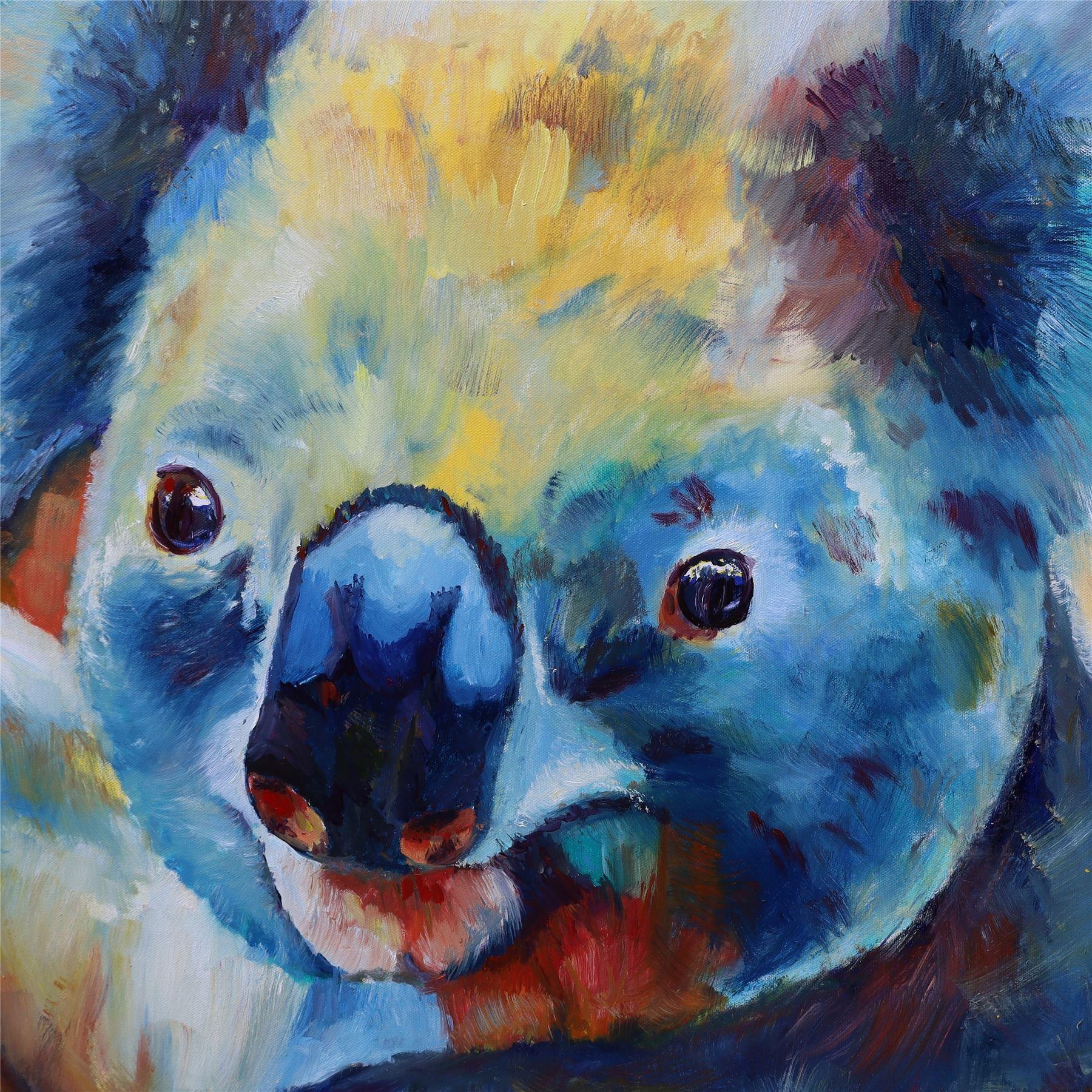 Koala by Mark Hutchby 30 x 30 oil painting