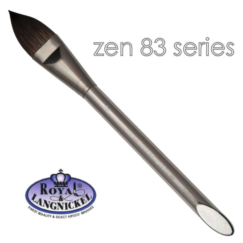 Zen Watercolour Brush Pointed Oval 1