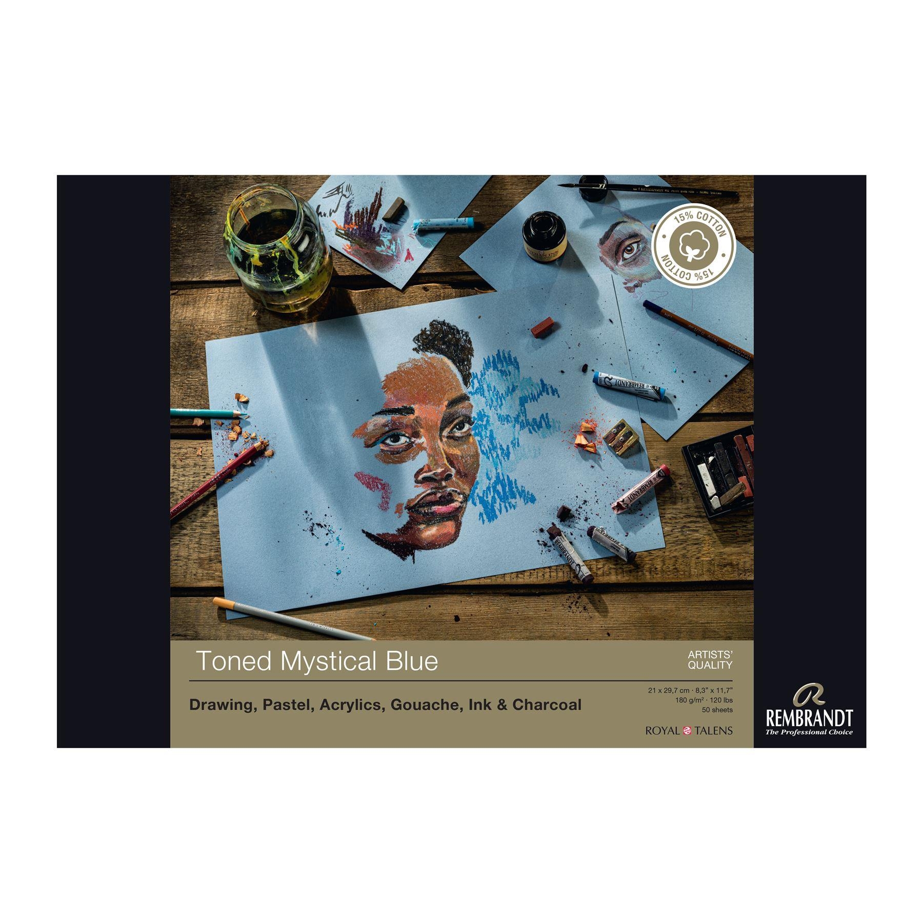 Rembrandt toned Mystical Blue paper pad180gsm 50 sheets A4