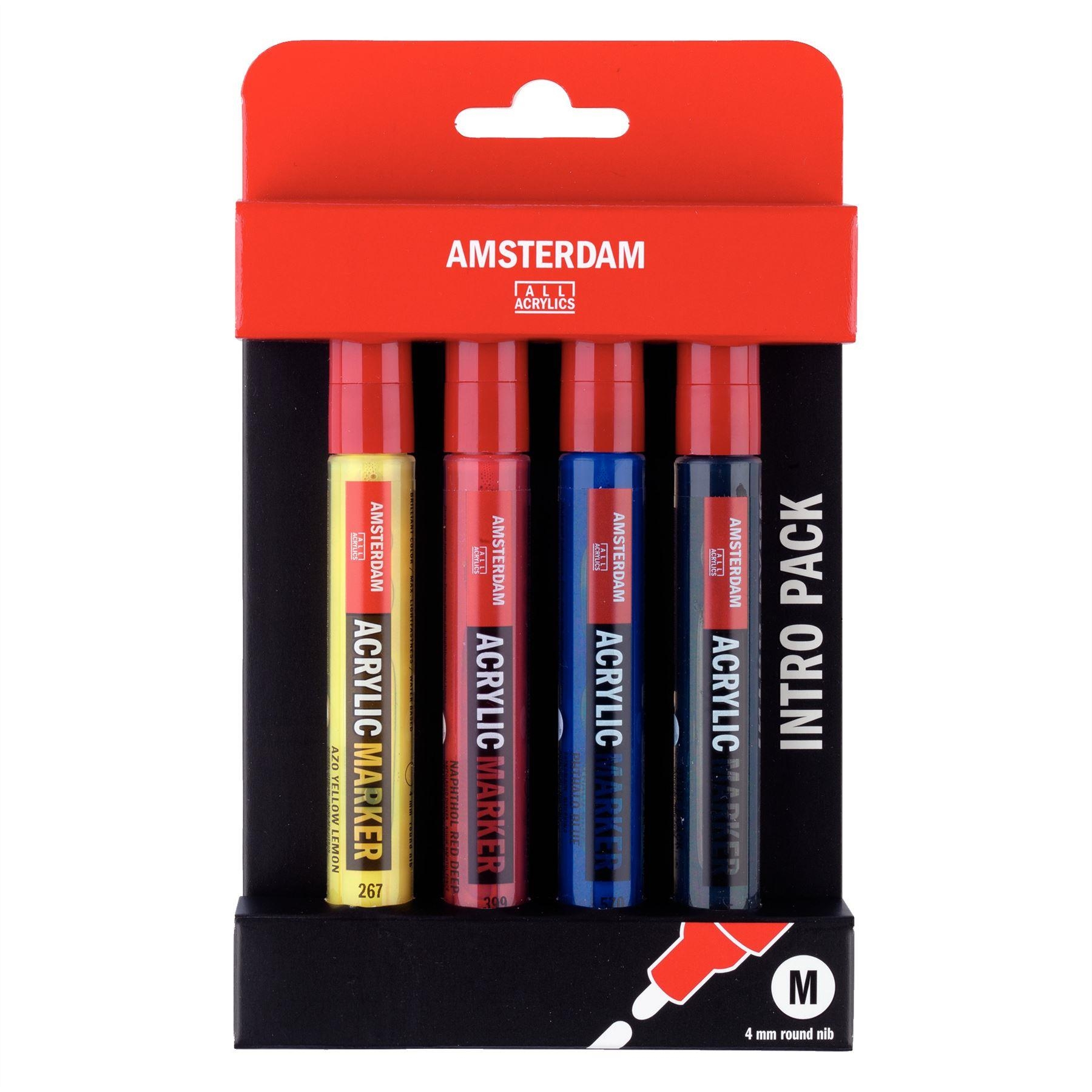 Royal Talens Amsterdam acrylic paint marker intro set 4 x 4mm