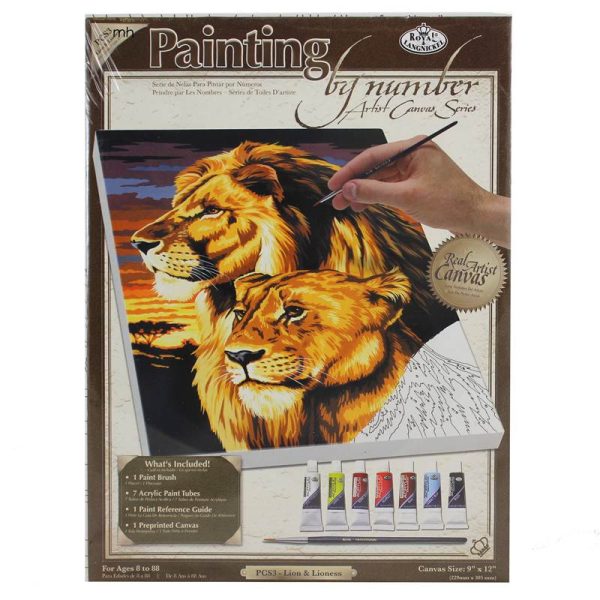 Paint by numbers lions from Royal and Langnickel