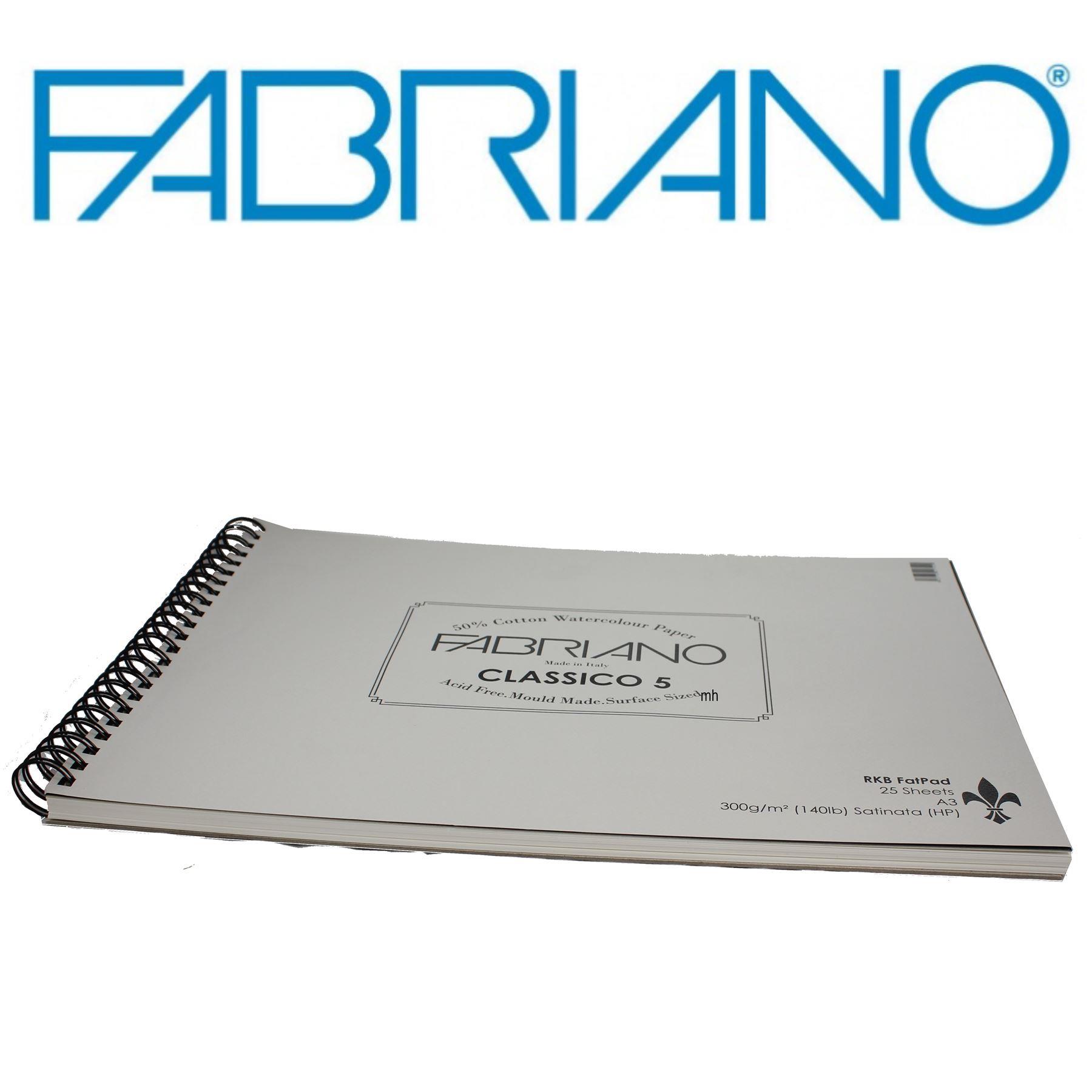 Fabriano Blocco Per Tecniche Grasse A5 (14,8x21cm) – Carta Pressata A Caldo 300gsm 50% Cotone – Acid Free Per Artisti