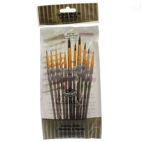 RCC-309 Brown taklon large pack artists pant brushes