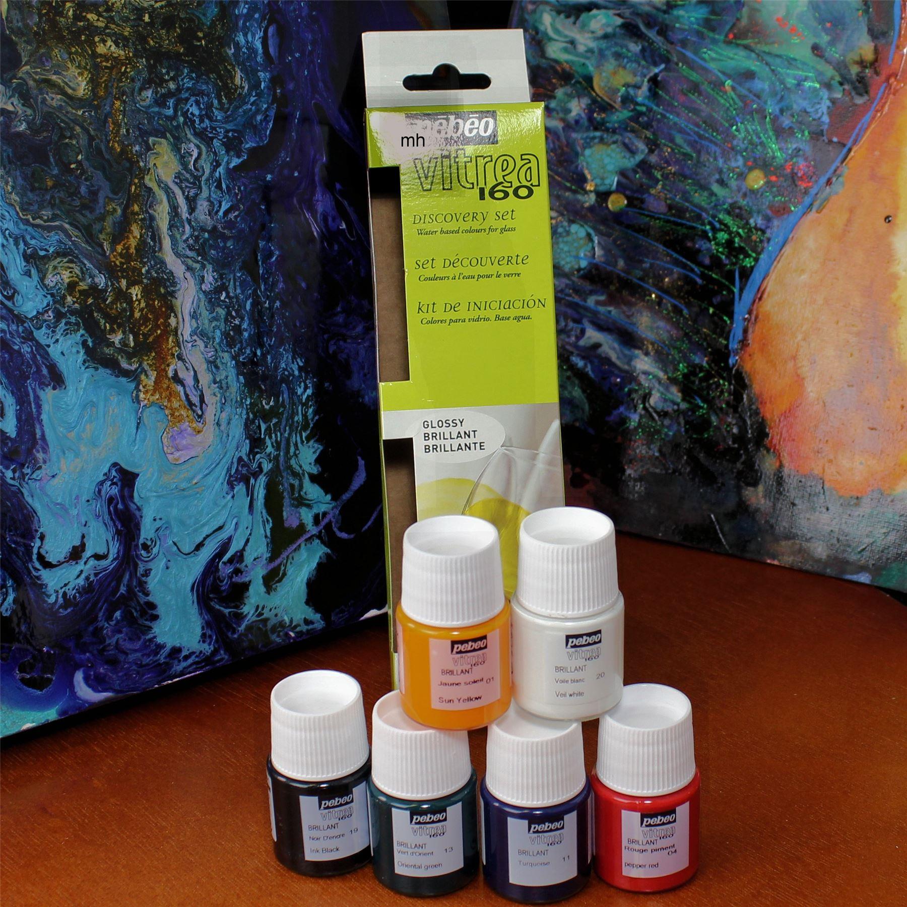 Pebeo Vitrea 160 Discovery Set Painting on Glass Glossy 6x20ml