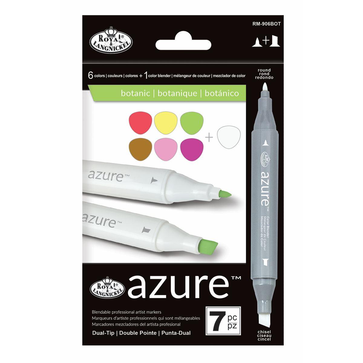 7pc botanic colour marker set Azure Royal & Langnickel