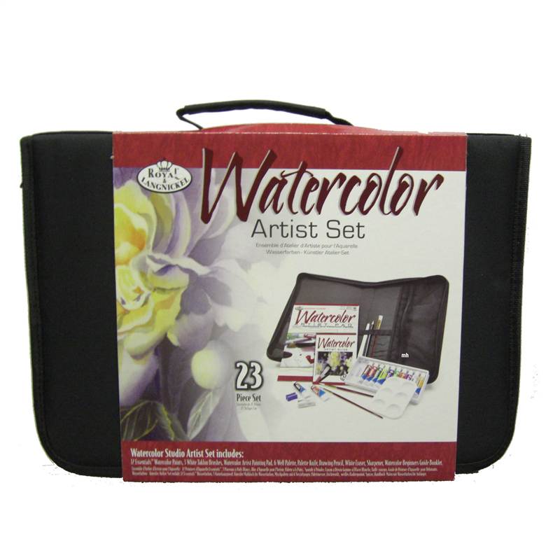 Royal & Langnickel 23 Pc Watercolour Artists Set - Case Pads Paints & Brushes