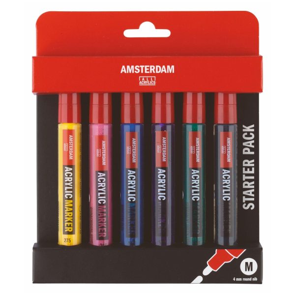 Talens Amsterdam all acrylic markers basic set of 6
