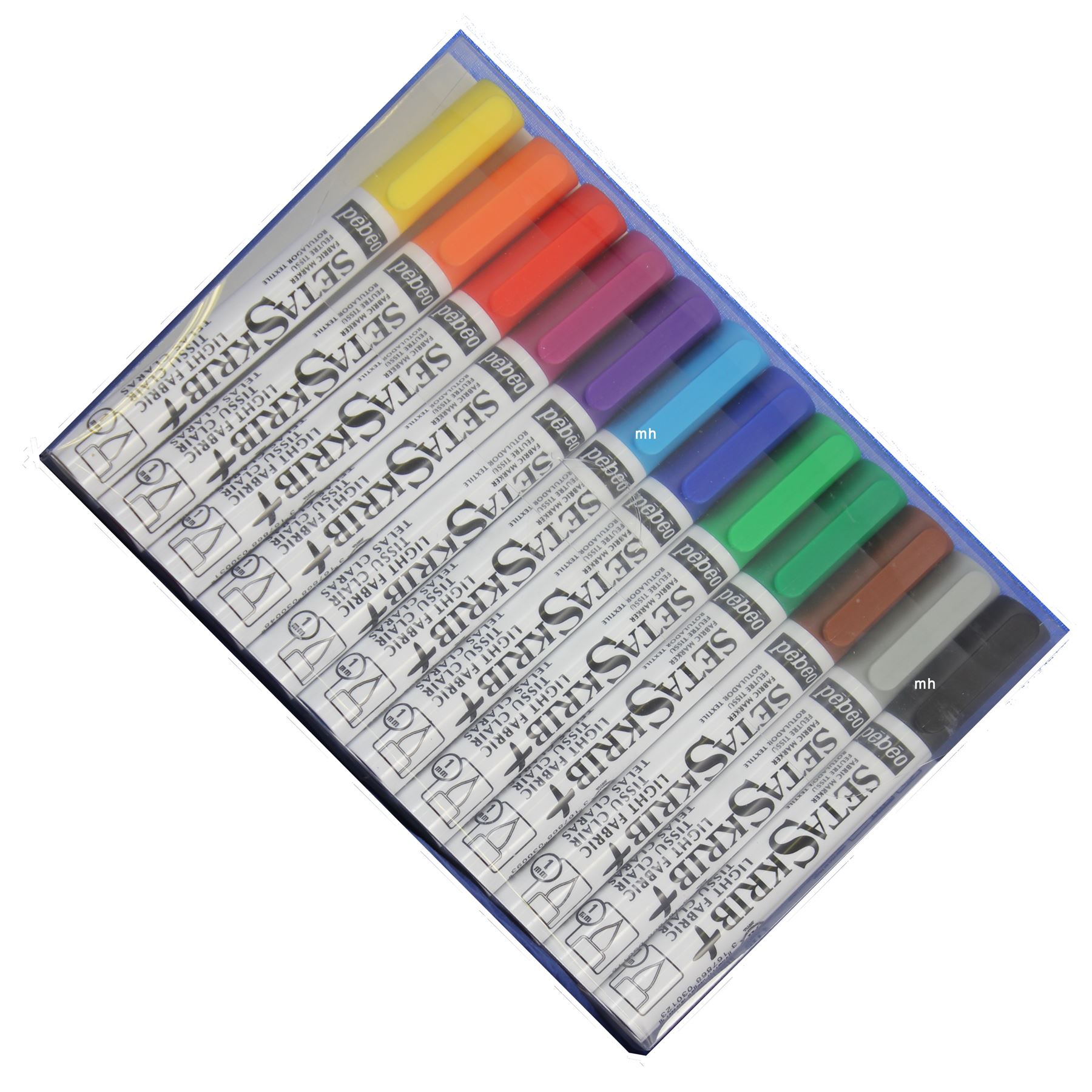 Pebeo Coloured fabric pens set of 12