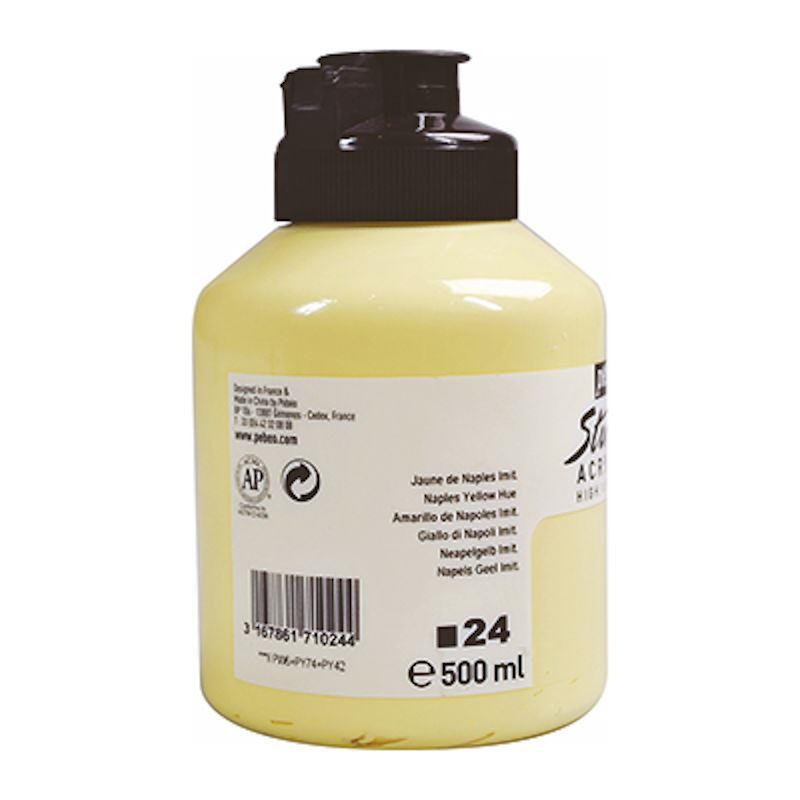Pebeo Acrylic studio paint 500ml Naple Yellow Hue