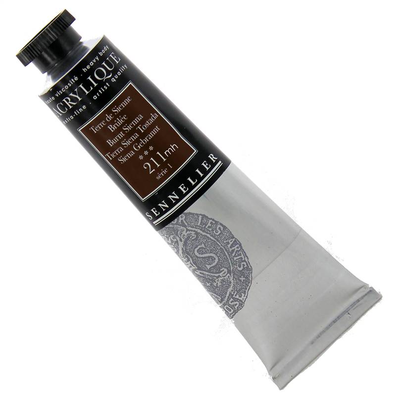 Sennelier Acrylique Acrylic Paint 60ml Tube 211 Burnt Sienna Series 1