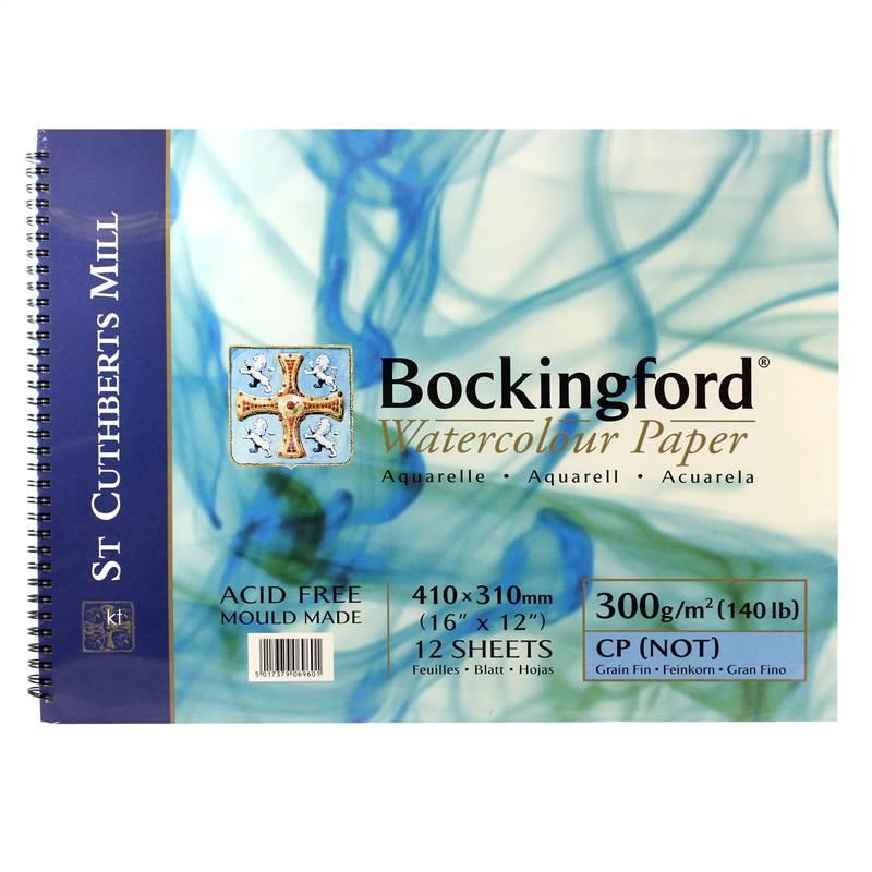 Bockingford Watercolour Pad Spiral Bound Paper 12 Sheets 16"x12"