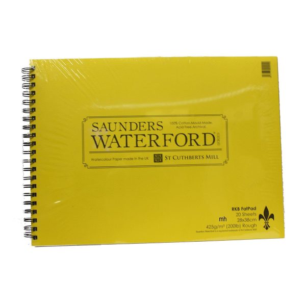 RK Burts fat pad Saunders Waterford 425 GSM 11" x 15 inch rough  watercolour paper pad
