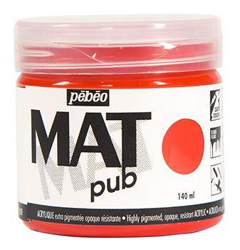 Pebeo Mat Pub acrylic paint 140ml vermilion red
