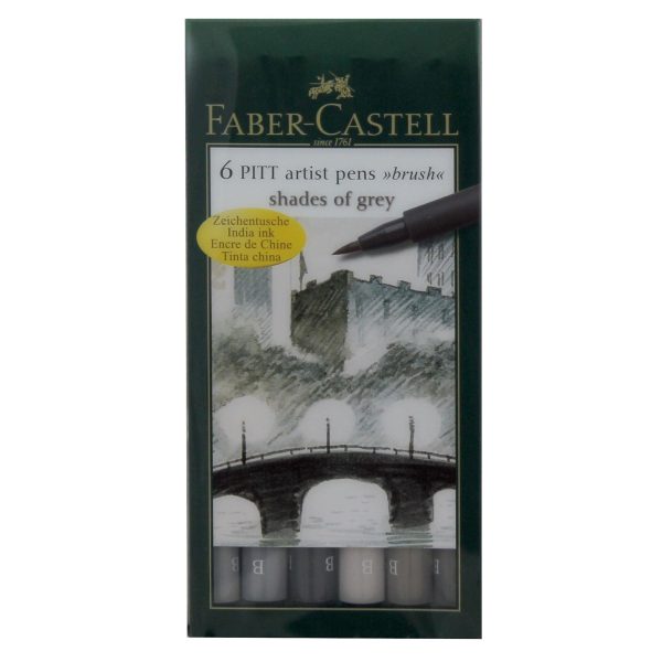 fabber castell artists pitt pen grey colour marker pens