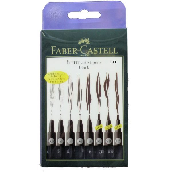 Faber Castell 8 PITT artist pens black